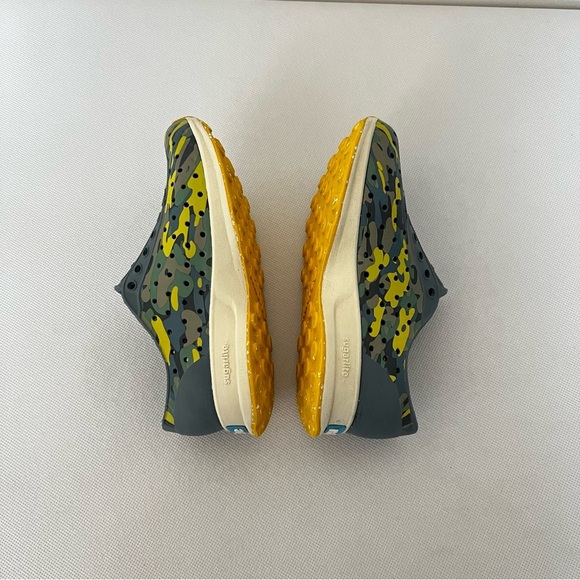 Native Robbie Water Friendly Perforated Slip-On Size C11 Kids Boy Gray Camo - Picture 6 of 10